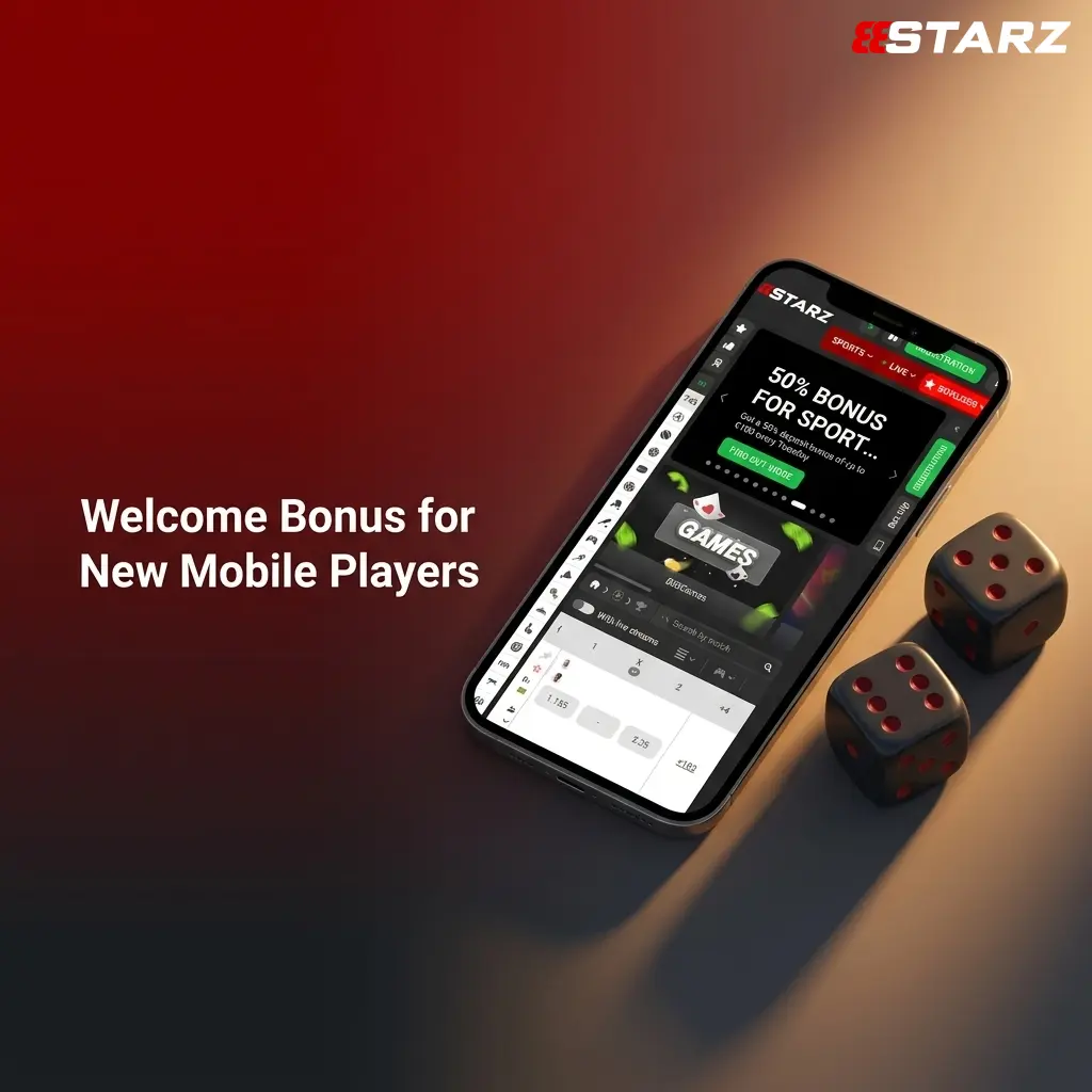 New mobile player receiving a welcome bonus offer on smartphone with casino rewards and promotional graphics