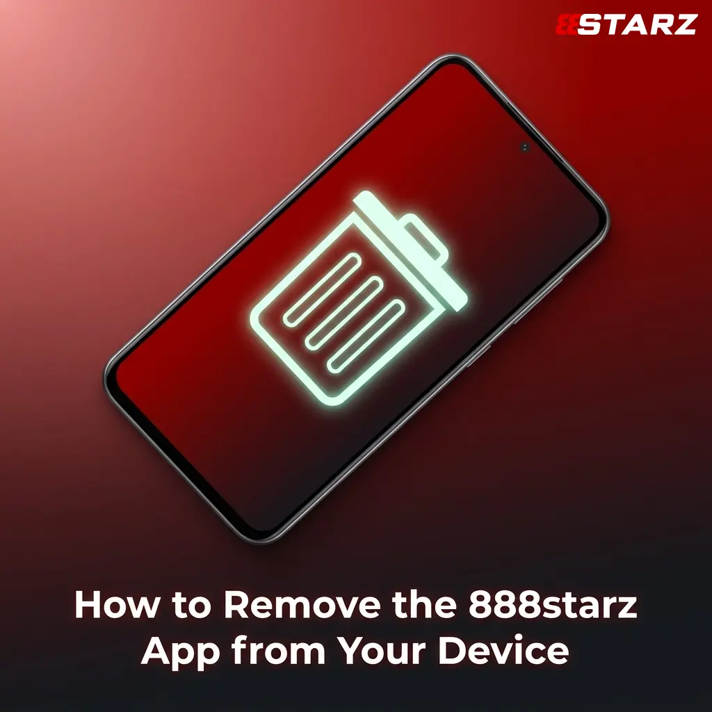 Step-by-step guide showing how to uninstall the 888starz app from a mobile device or computer